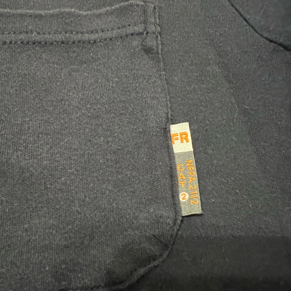 Men's Navy Long Sleeve Henley FR Shirt Size S - Picture 6 of 8